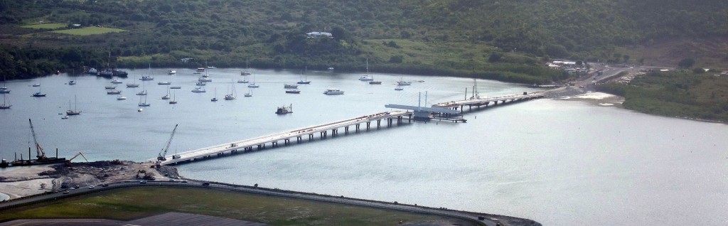 panoramic view of the Simpson Bay Causeway bridge St Maarten