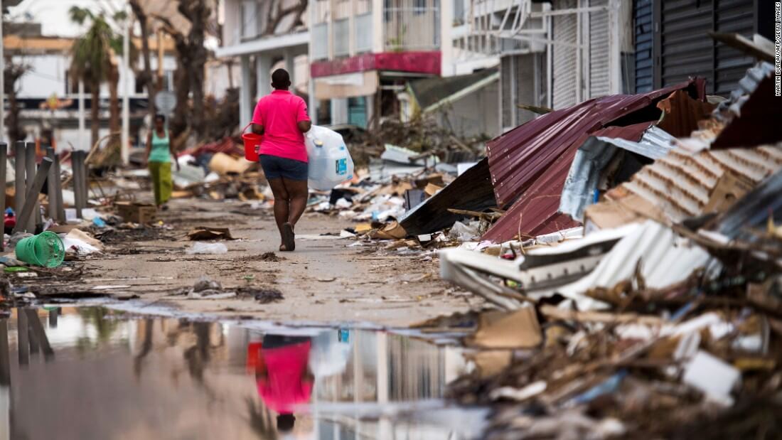Devastation in St Maarten after Hurricane Irma