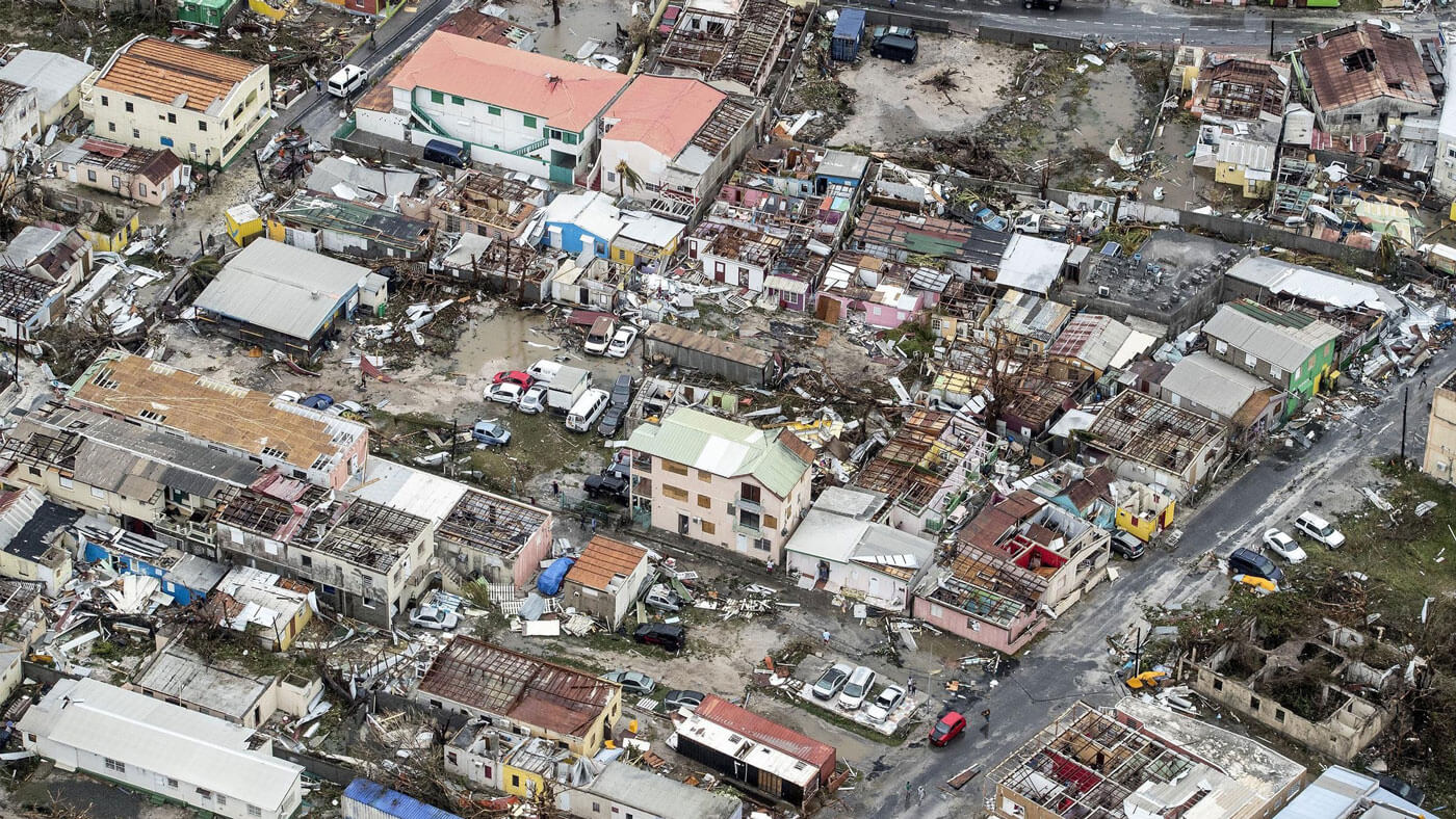 Major hurricane damage after Irma in Philipsburg, St Maarten 