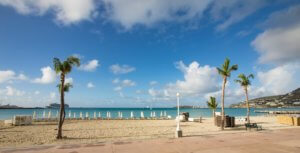 St Maarten beach at the Philipsburg boardwalk