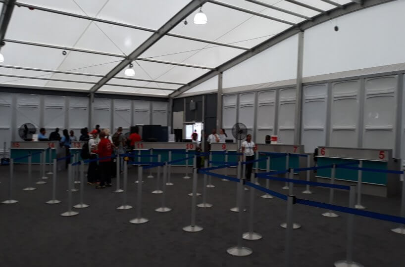 Temporary departure area SXM airport